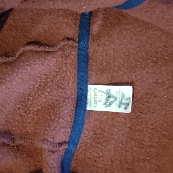 Carters French Terry, zip, hooded,front slide thru pocket. Boys 10  Maroon - Picture 2 of 3